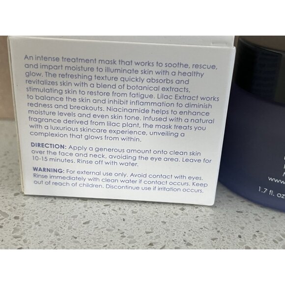 Elvis + Elvin New York Lilac Brightening Facial Mask 1.7 oz. New In Box - Picture 4 of 5